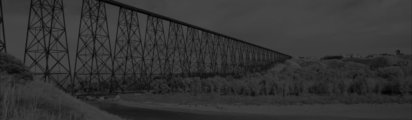 The High Level Bridge crossing the coulee in Lethbridge, Alberta